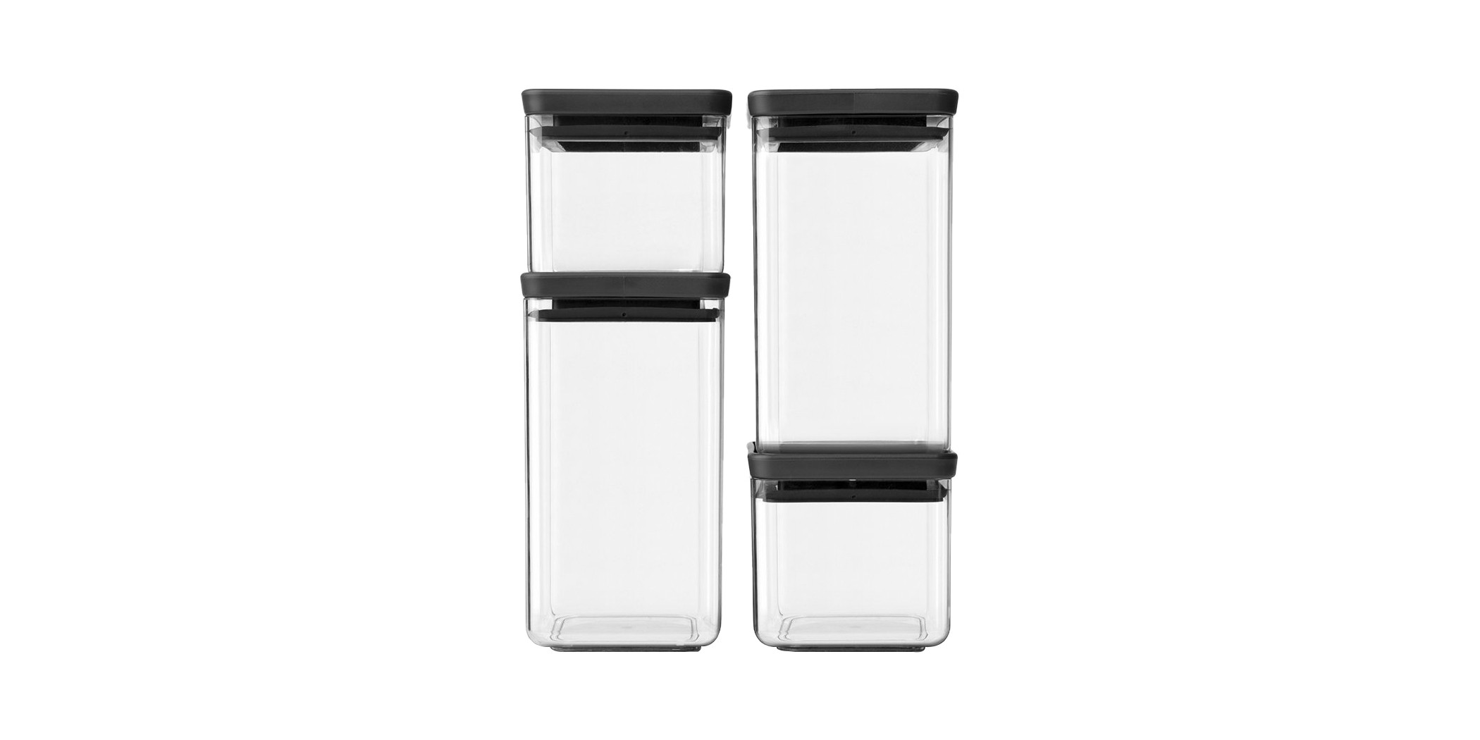 Brabantia 122422 TASTY+ Dark Grey Set of 4 SQ Canister 5YW "O"