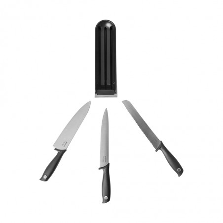 Brabantia 123023 TASTY+ Dark Grey Drawer Knife Block + Knives 5YW "O"