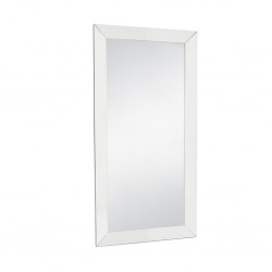 Floor Mirror W/Stand MDF Silver Finish W90x H180 cm