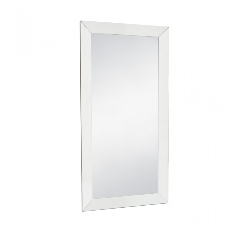 Floor Mirror W/Stand MDF Silver Finish W90x H180 cm