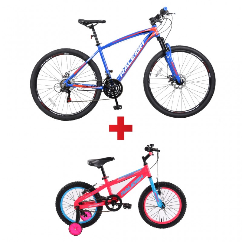 Raleigh Mason29-19 29'' Aluminium Frame MTB + Raleigh Enduro 16GMDD-17 16'' Girls Bike