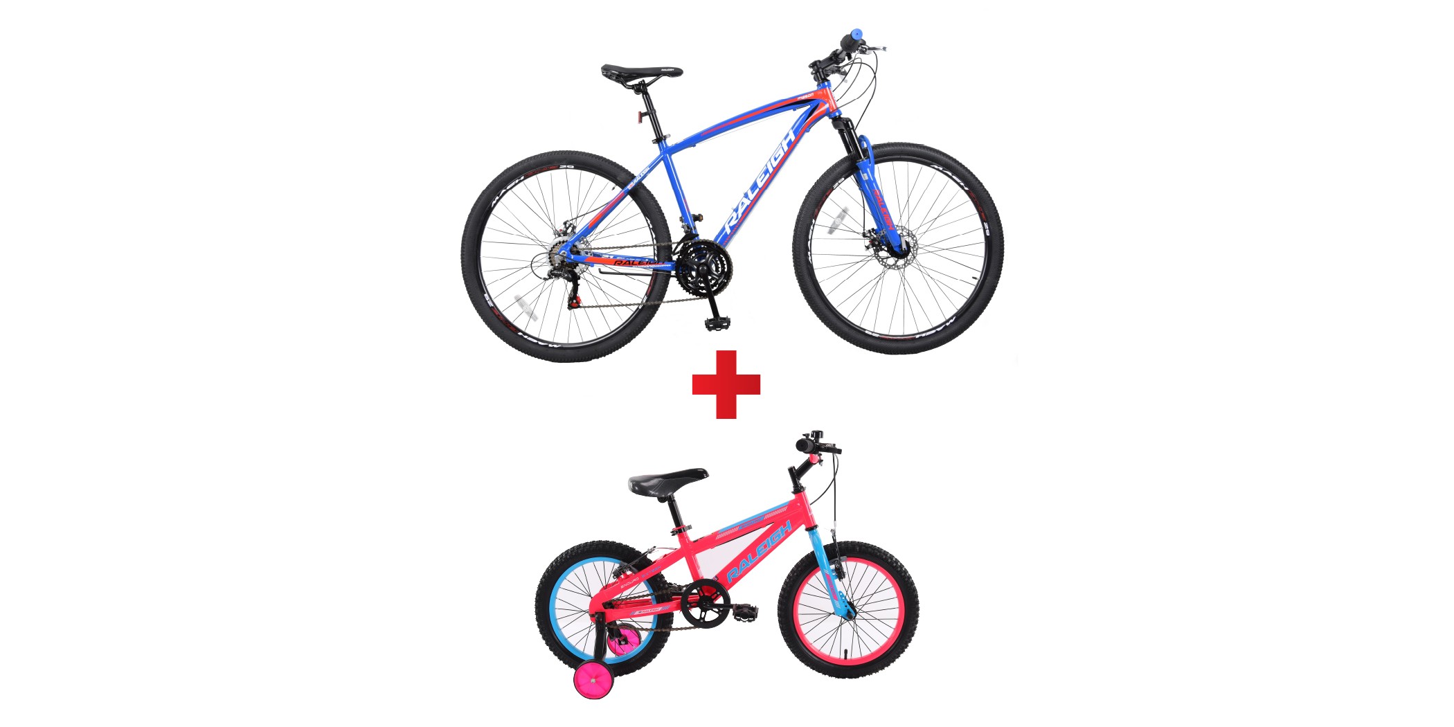 Raleigh Mason29-19 29'' Aluminium Frame MTB + Raleigh Enduro 16GMDD-17 16'' Girls Bike