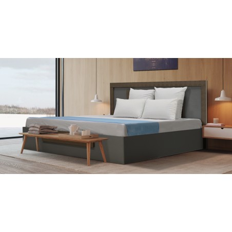 Malone Bed 180x200 cm MDF Grey & Cappucino