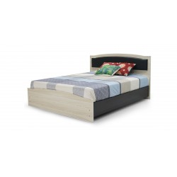 Juniper Bed 150x190 cm MDF Melamine Creamy & Wenge