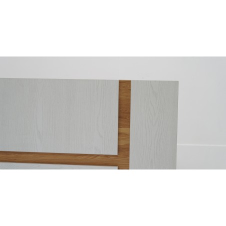 Tessa Bed 180x200 cm MDF Off White & Oak