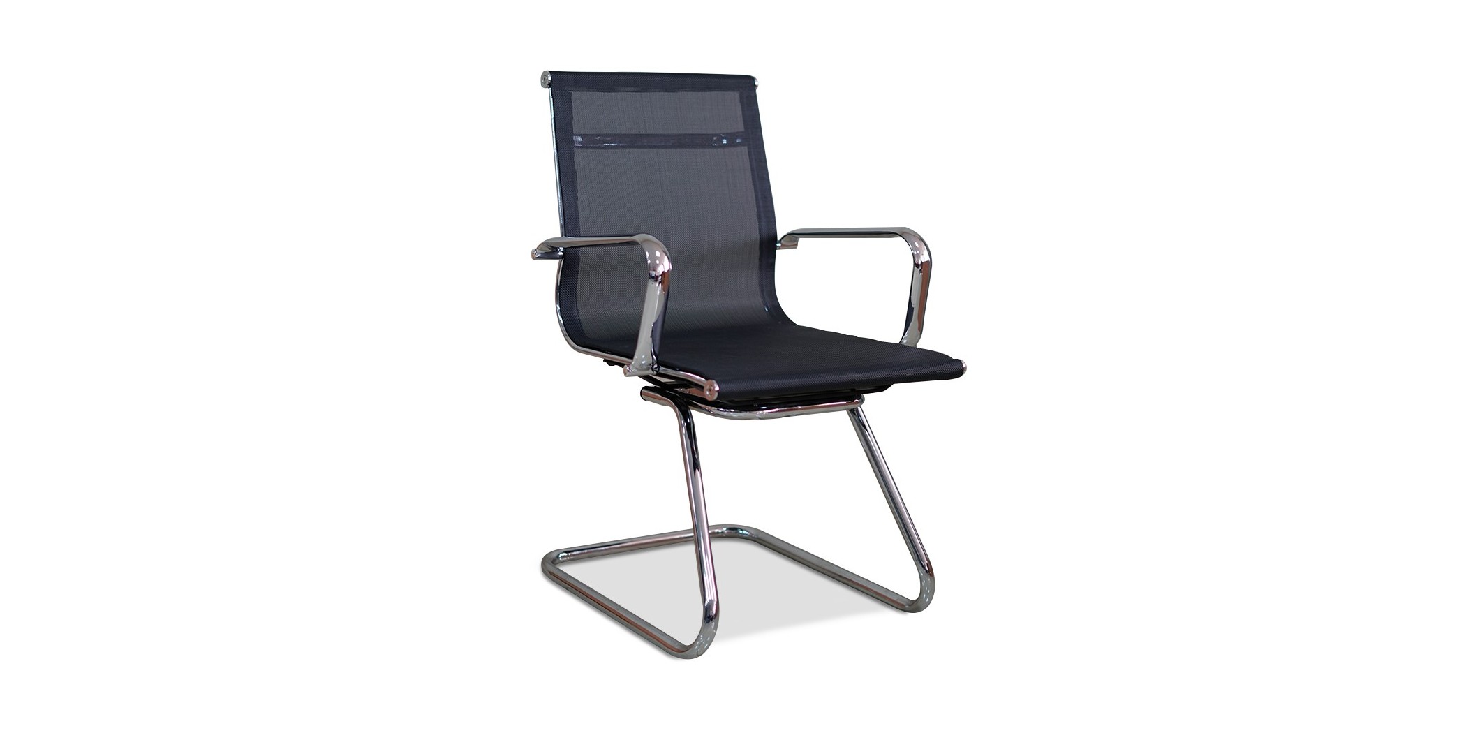 Linea Visitors Chair Chrome Mesh Fabric
