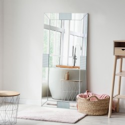 Floor Mirror in MDF Silver Finish W90x H180 cm JC-MN201