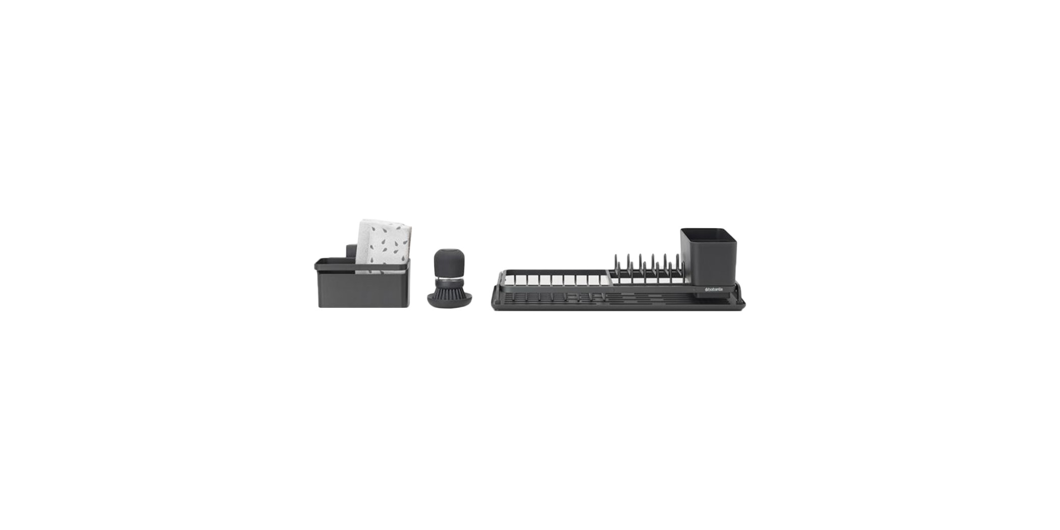 Brabantia 660184 4 Pcs Dark Grey Dish Rack Set 5YW "O"