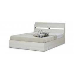 Inicio Bed 150x190 cm White Ash in Melamine MDF