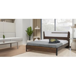 Azzurra Bed 180x200 cm Walnut & White