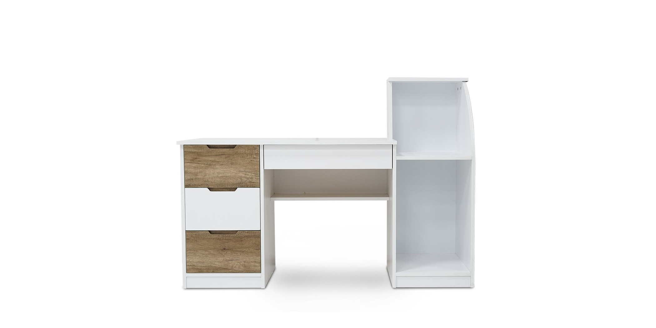 Arte Office Desk In Melamine MDF White Wash Oak & White