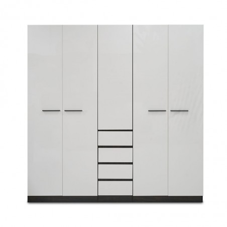 Raimona Wardrobe 5 Doors Brown & Cream