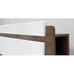 Azzurra Bed 180x200 cm Walnut & White