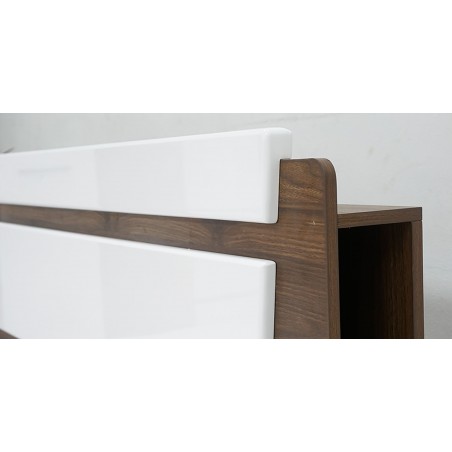 Azzurra Bed 180x200 cm Walnut & White