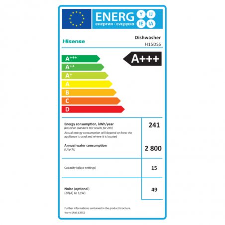 Hisense H15DSS Dishwasher
