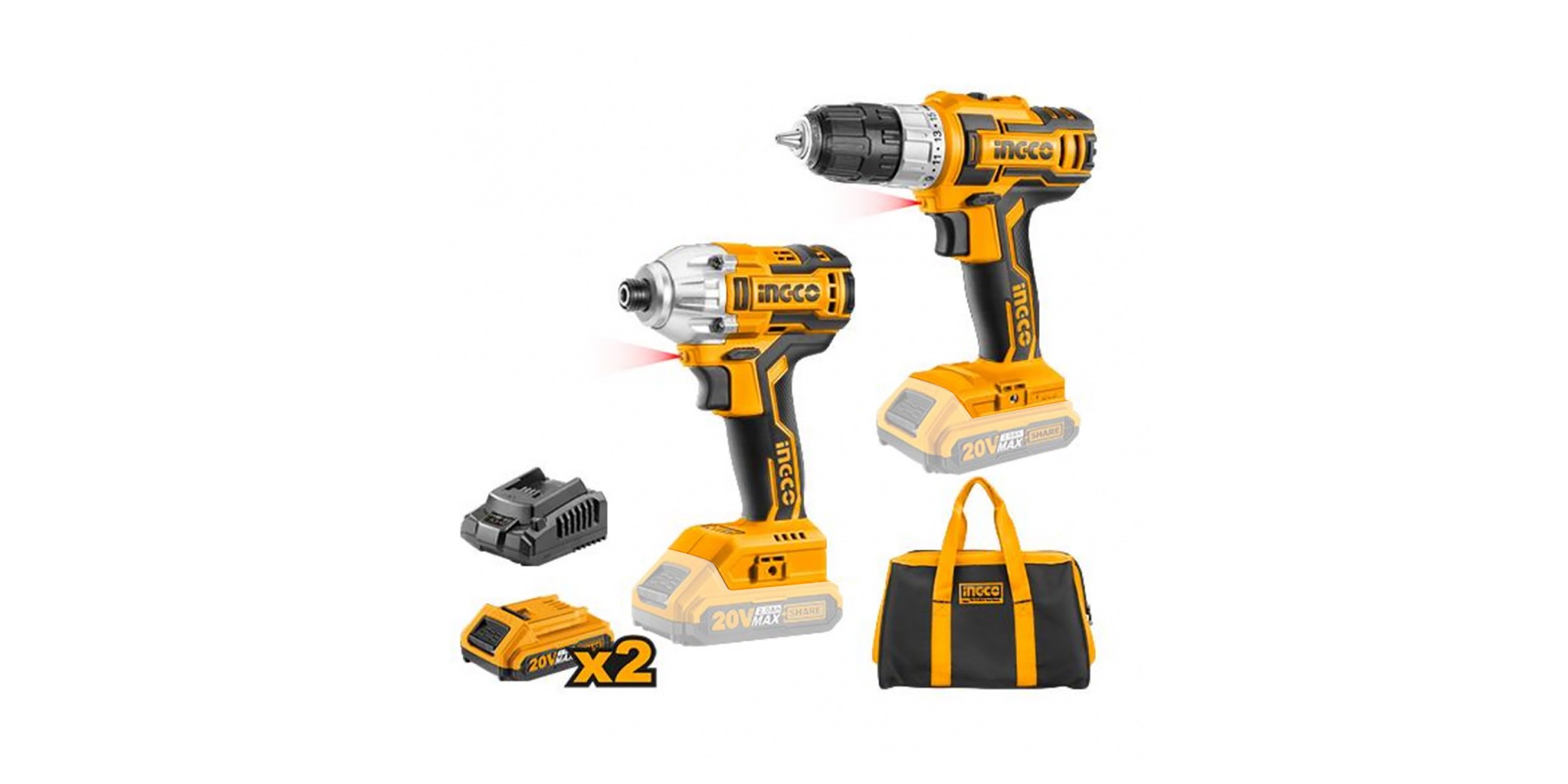 Ingco CKLI2006 Lithium-ion Cordless 2 pcs Combo Kit