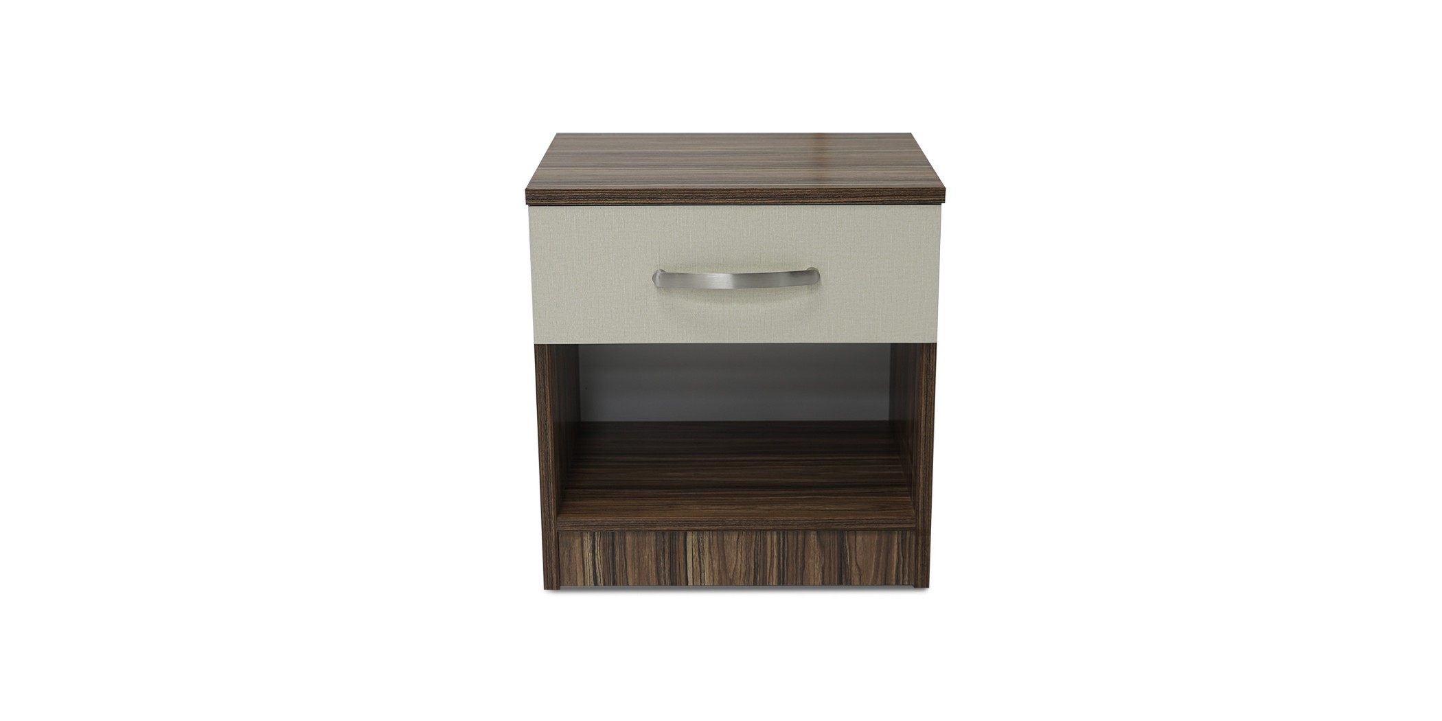 Bellinzona Night Table in Melamine MDF Brown & Off White