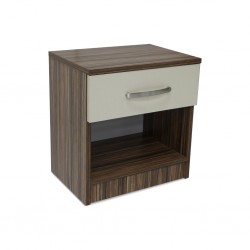 Bellinzona Night Table in Melamine MDF Brown & Off White