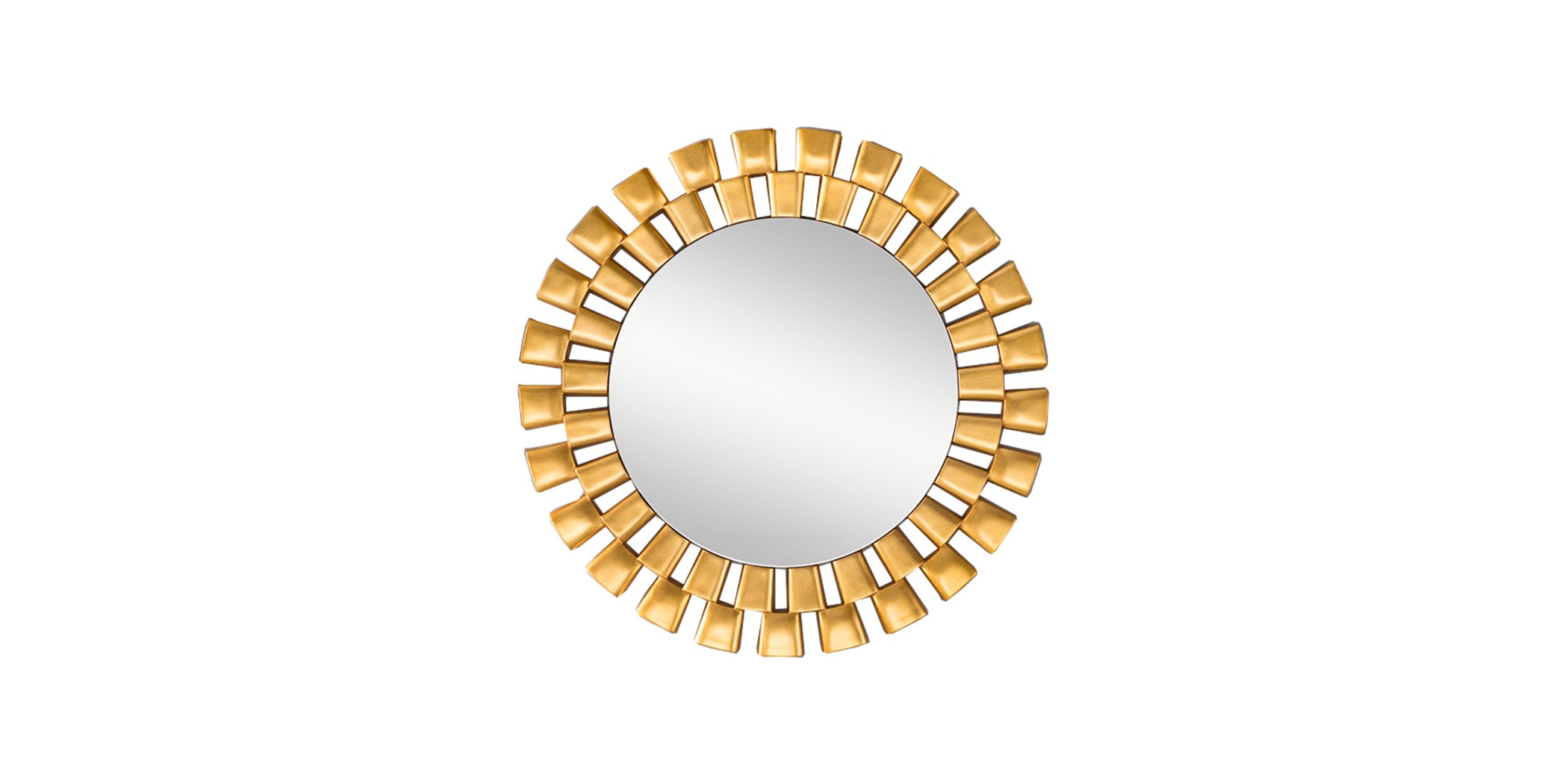 Wall Mirror Round Diameter 90 cm MDF - Gold Finish JC-MN6212