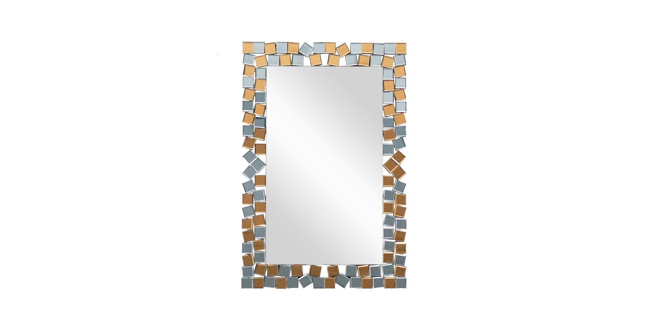 Wall Mirror MDF Brown/Grey/Silver Finish W70xH135 cm JC-MN306