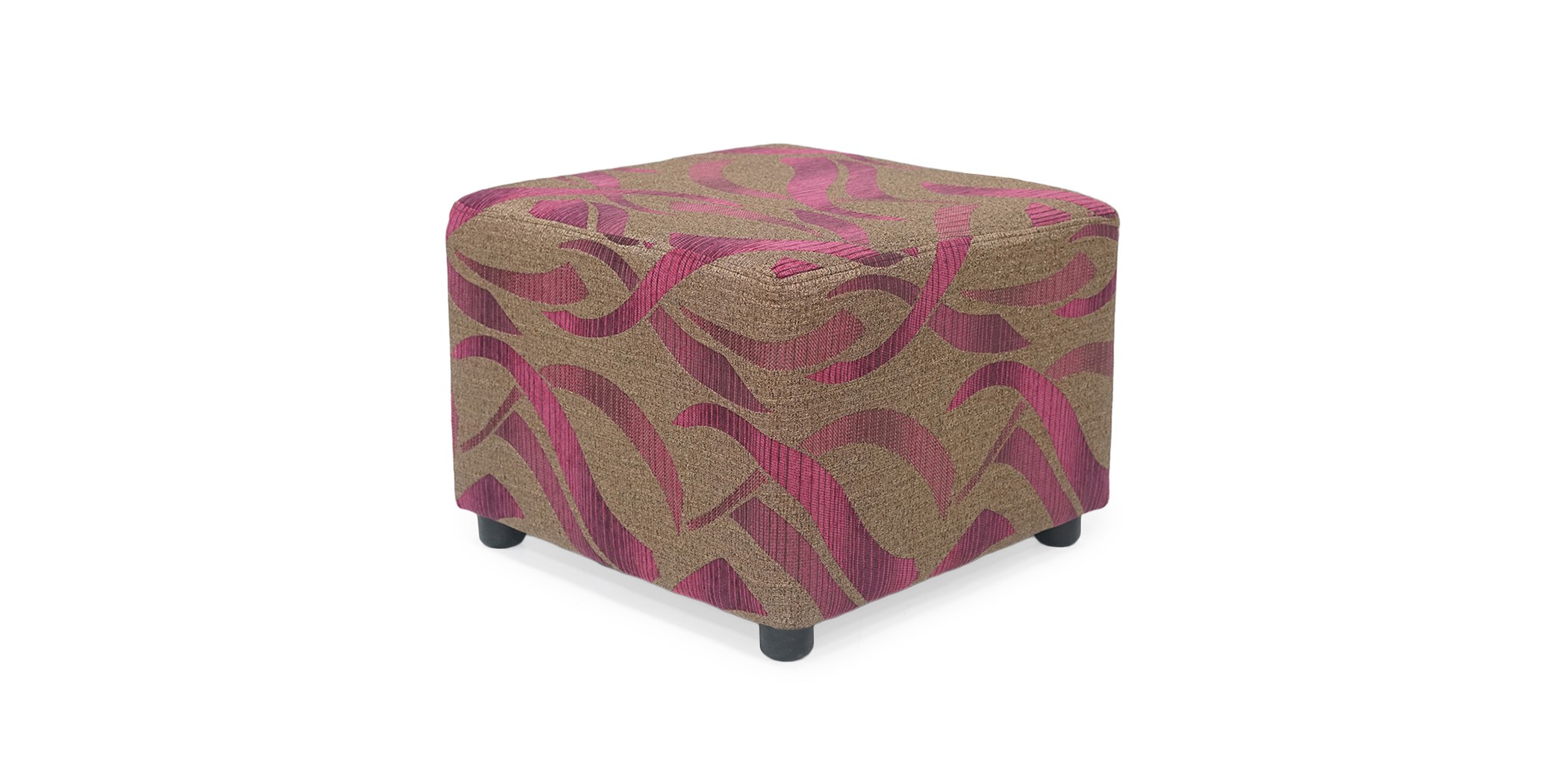 Picasso Ottoman in Pattern Purple Fabric