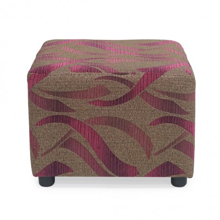 Picasso Ottoman in Pattern Purple Fabric
