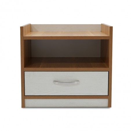 Tessa Night Table MDF Off White & Oak