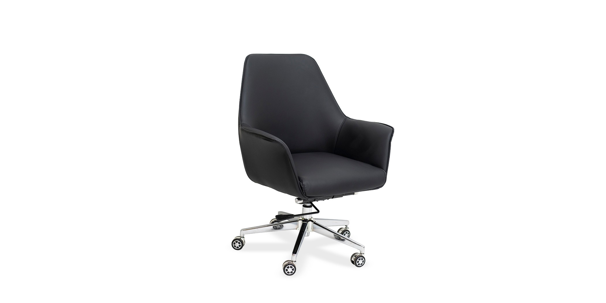 Stellar Pansy Medium Back Chair Black PU