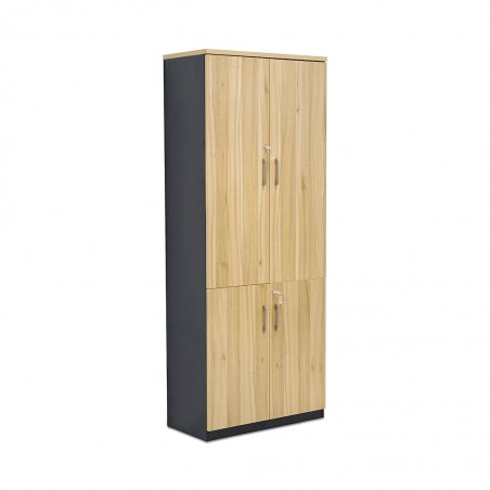 Stellar Fressia Filling Cabinet Light Brown Oak & Black