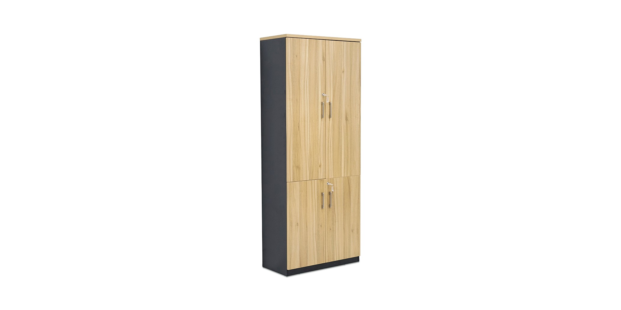 Stellar Fressia Filling Cabinet Light Brown Oak & Black