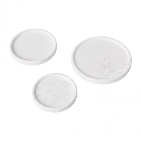 Yashi Set of 3 White Marble Tray