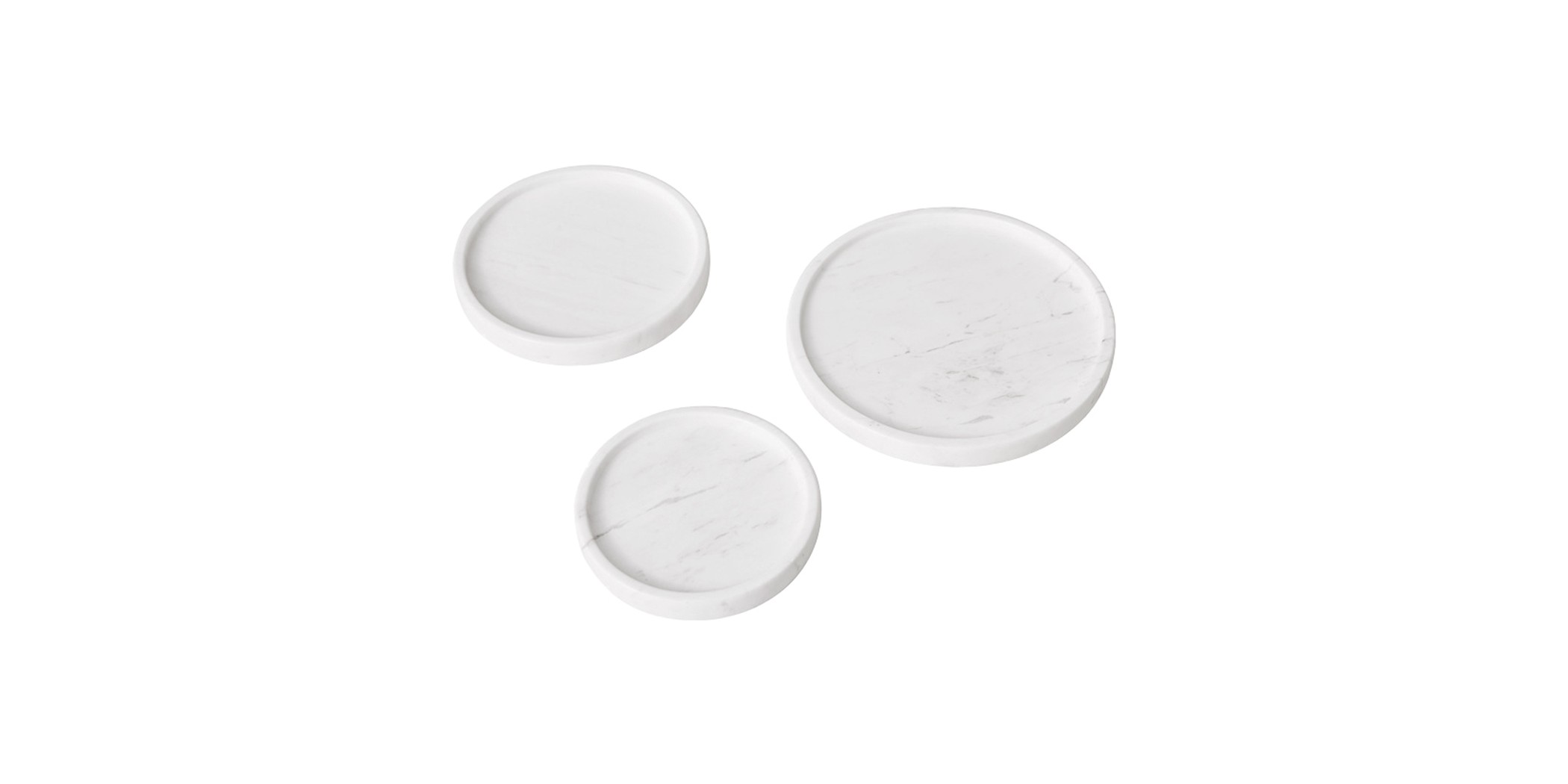 Yashi Set of 3 White Marble Tray