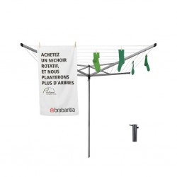 Brabantia 323201 40m M.Grey Essential Rotary Dryer + Ground Tube + Accessories 5YW "O"