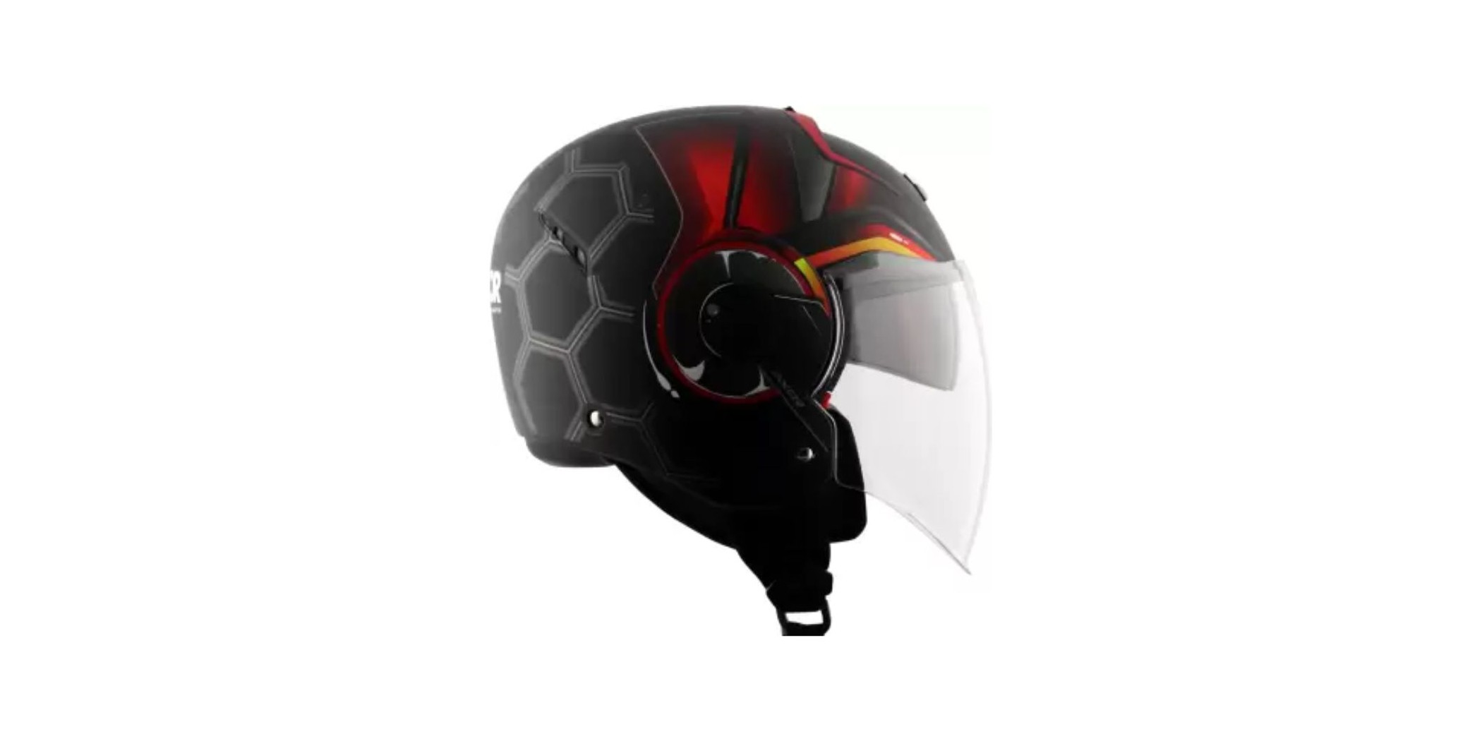 Axor Striker Cyborg Black/Red Open Face Helmet