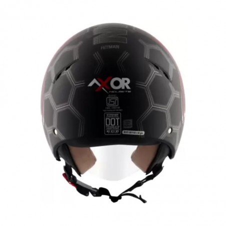 Axor Striker Cyborg Black/Red Open Face Helmet