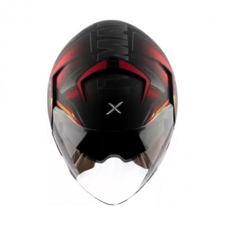 Axor Striker Cyborg Black/Red Open Face Helmet