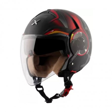 Axor Striker Cyborg Black/Red Open Face Helmet