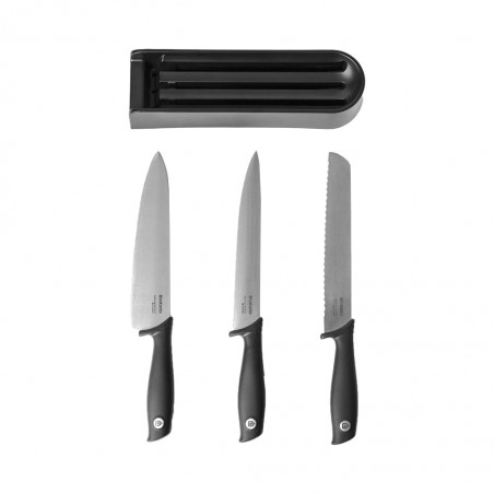 Brabantia 123023 TASTY+ Dark Grey Drawer Knife Block + Knives 5YW "O"