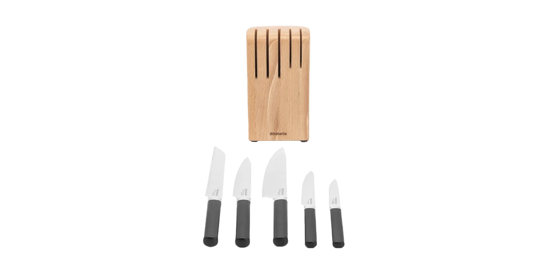 Brabantia 260483 Profile Wooden Knife Block With 5 Knives 5YW "O"