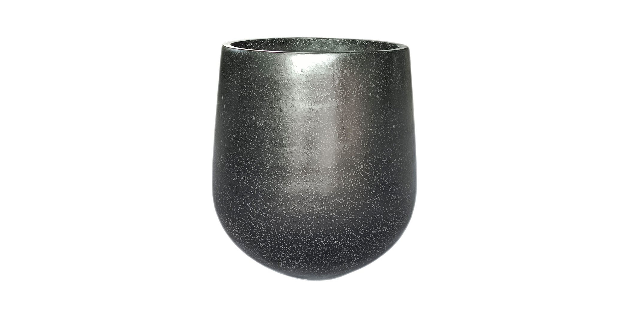 Buse Xl Pot Black Terrazzo Cement