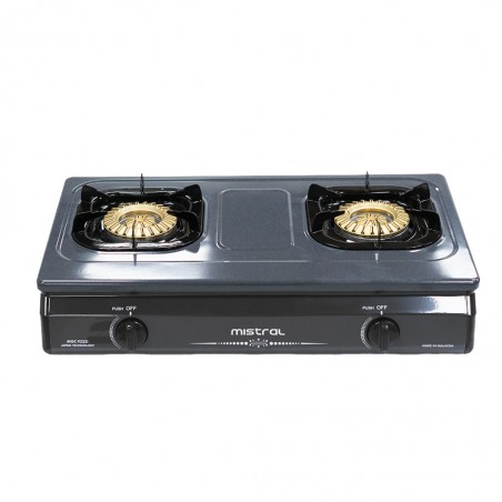 Mistral MGC-9222i Double Burner Teflon Gas Cooker