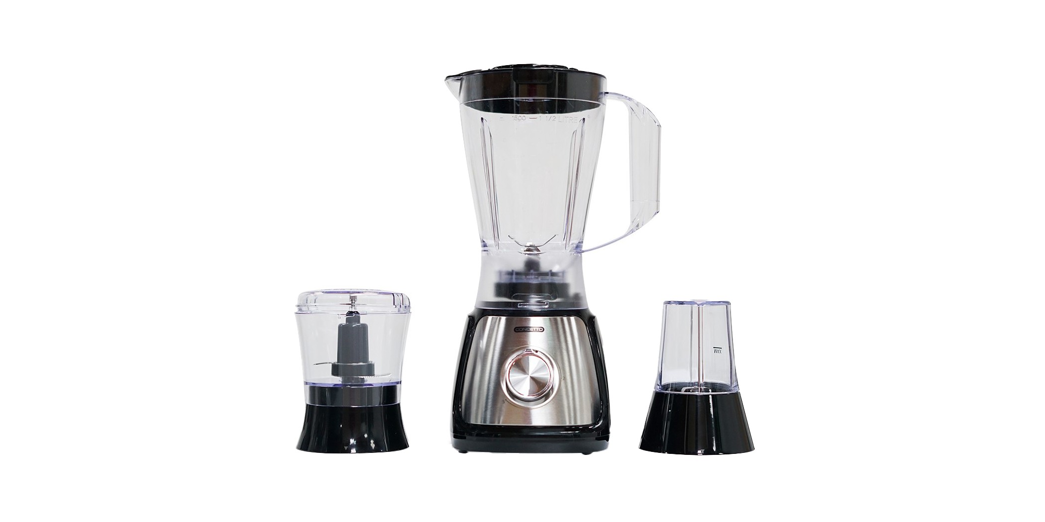 Concetto CBL-1055B 3in1 1.5L Plastic Blender With Chopper Jar & Coffee Grinder