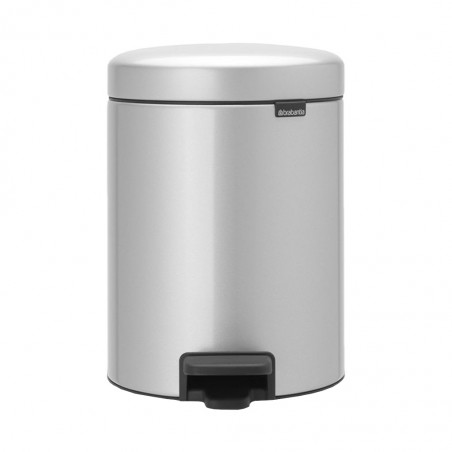 Brabantia 112904 5L Metallic Grey Newlcon Pedal Bin 10YW "O"