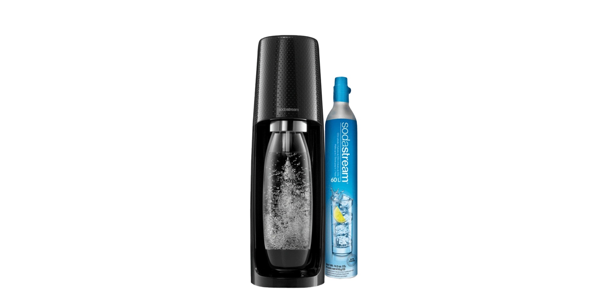 Sodastream Spirit Black Starter Pack Sparkle 266008 Drink Maker "O"