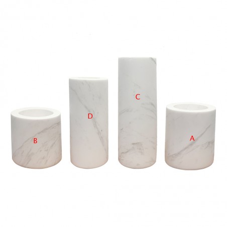 Yashi Set of 4 White Marble Candle Holder