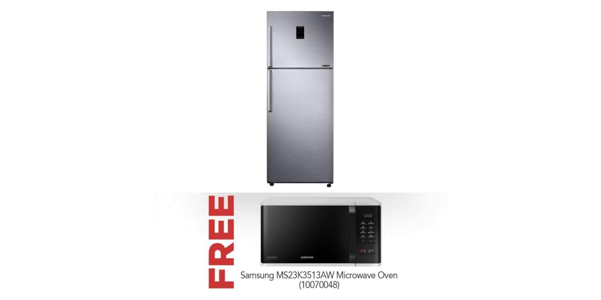 Samsung RT38K5400S9/EF Refrigerator & Free Samsung MS23K3513AW Microwave Oven